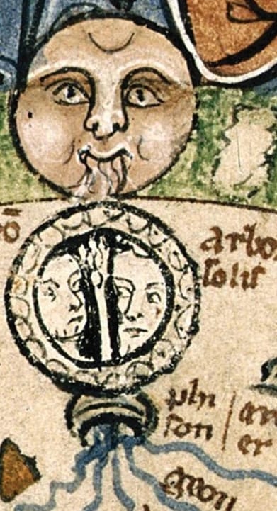 Fabuloasa Hartă a Pământului Plat - Secolul XIII Detaliu 1