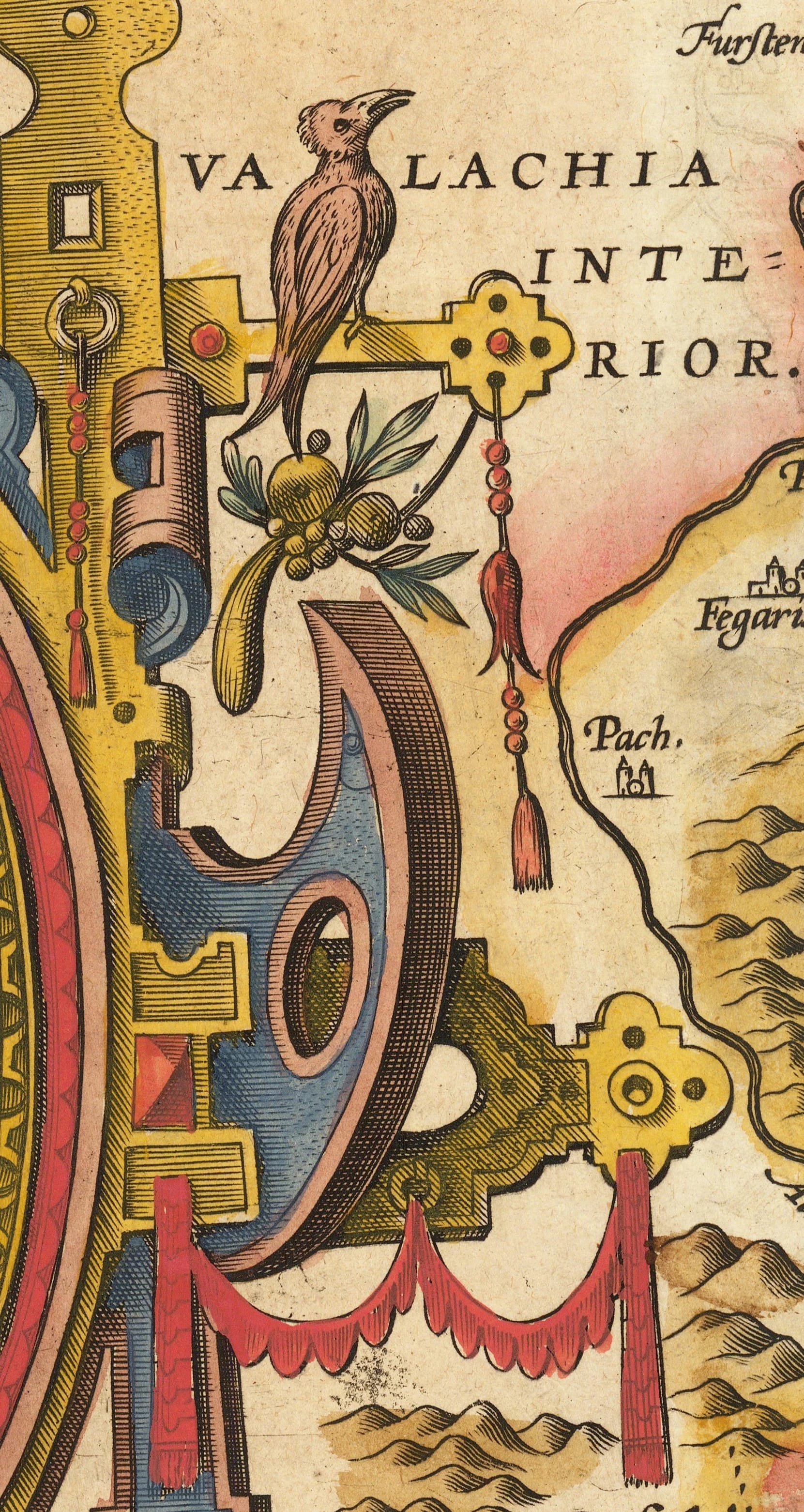 Tracia bizantină numită cândva Romania și teritoriile învecinate cu Valahia, Moldova, Basarabia și Transilvania (Valachia Interior) Detaliu 4