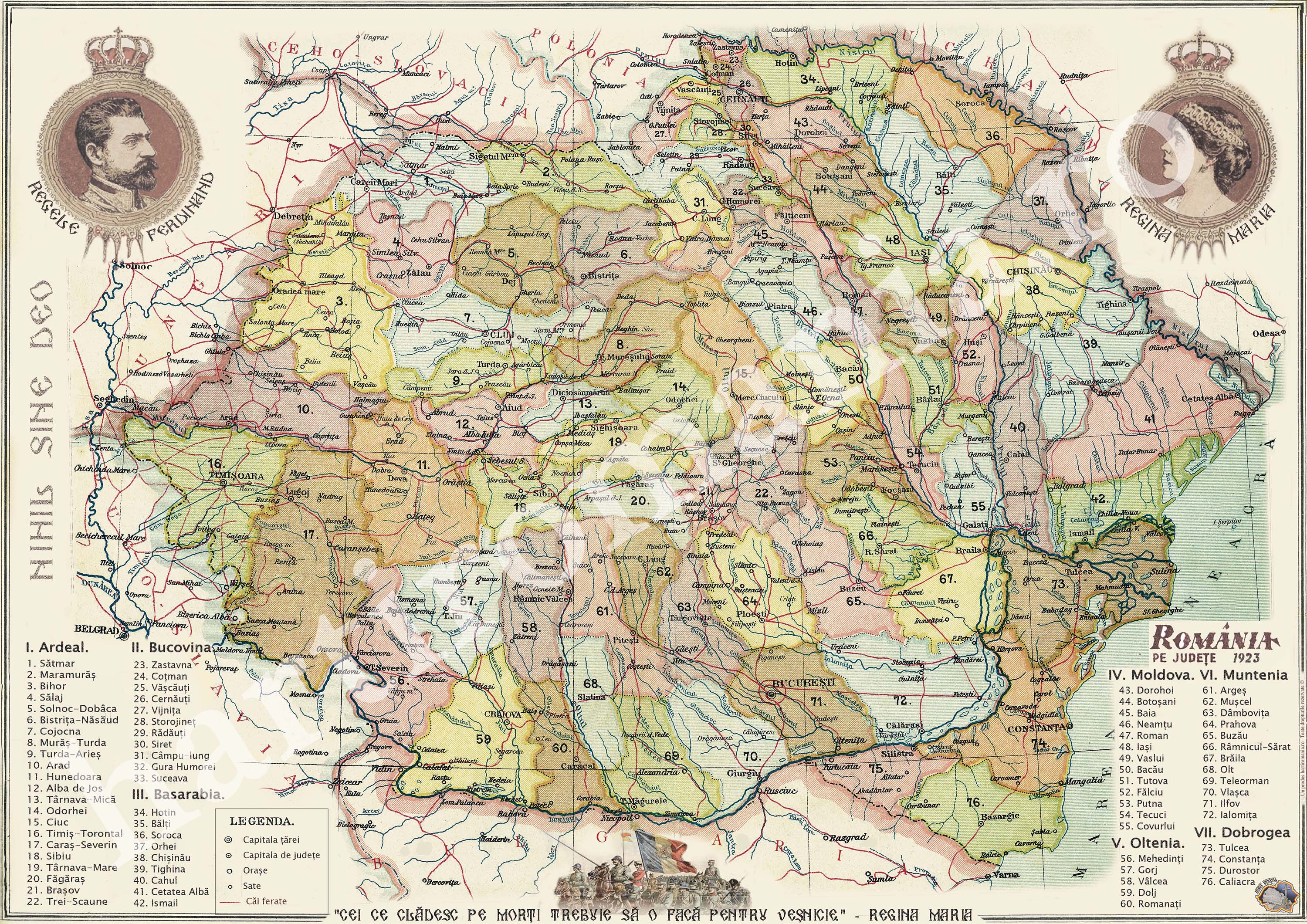 România Mare cu 76 de Județe