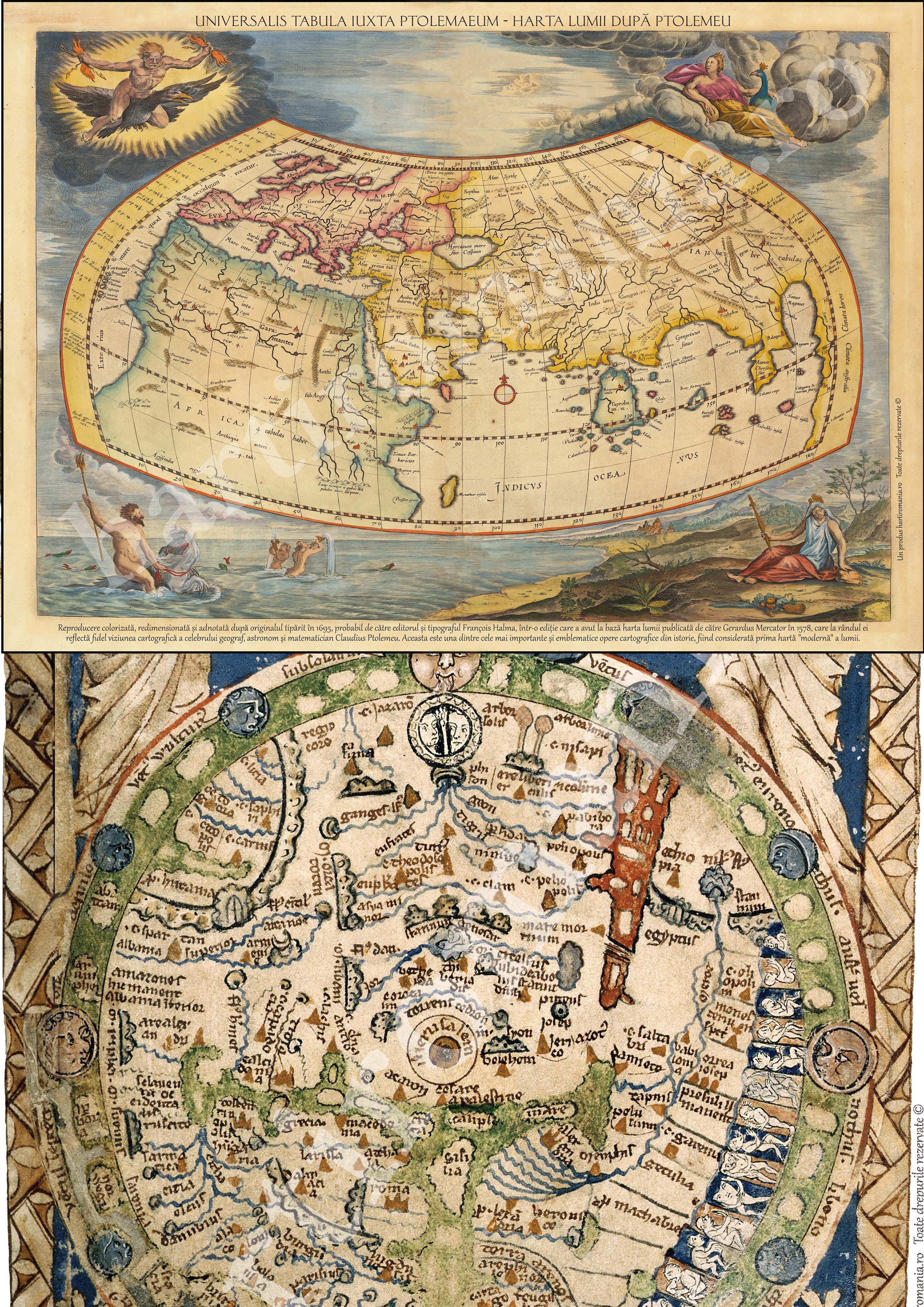 HĂRȚILE LUMII VECHI, 2 Hărți – 1 Tub –Preț avantajos