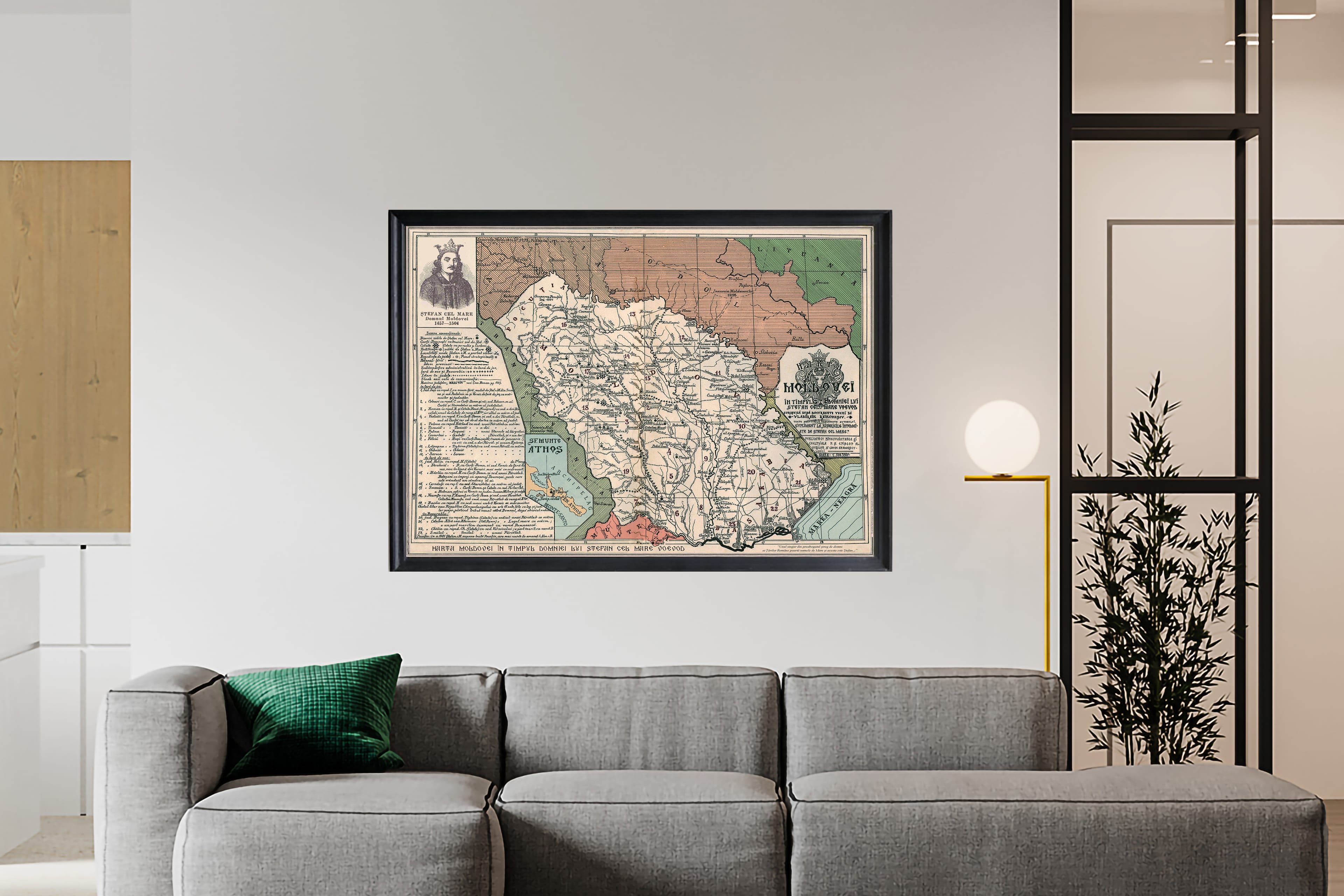 Harta Moldovei cu 23 de Judete Mockup
