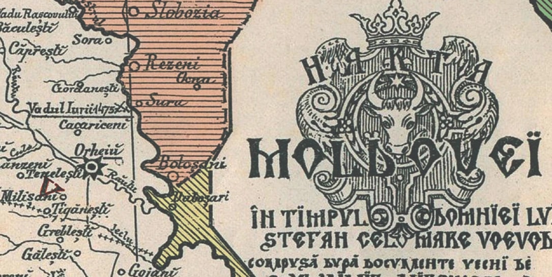 Harta Moldovei cu 23 de Judete