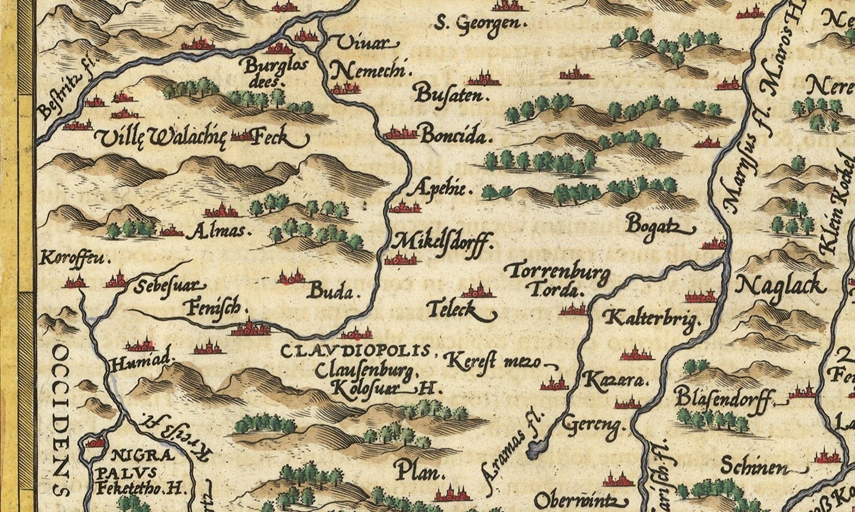 Harta Transilvania 1603 Detaliu 1
