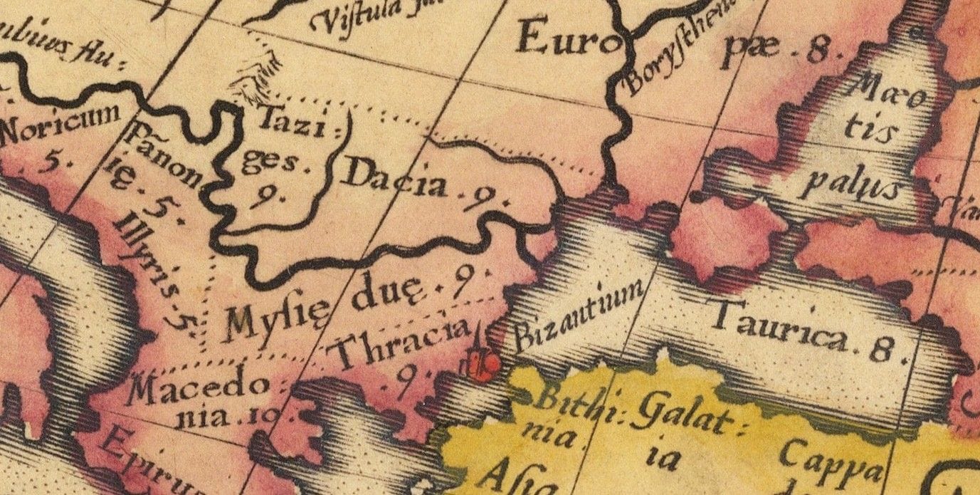 Harta lumii după Ptolemeu Detaliu 1