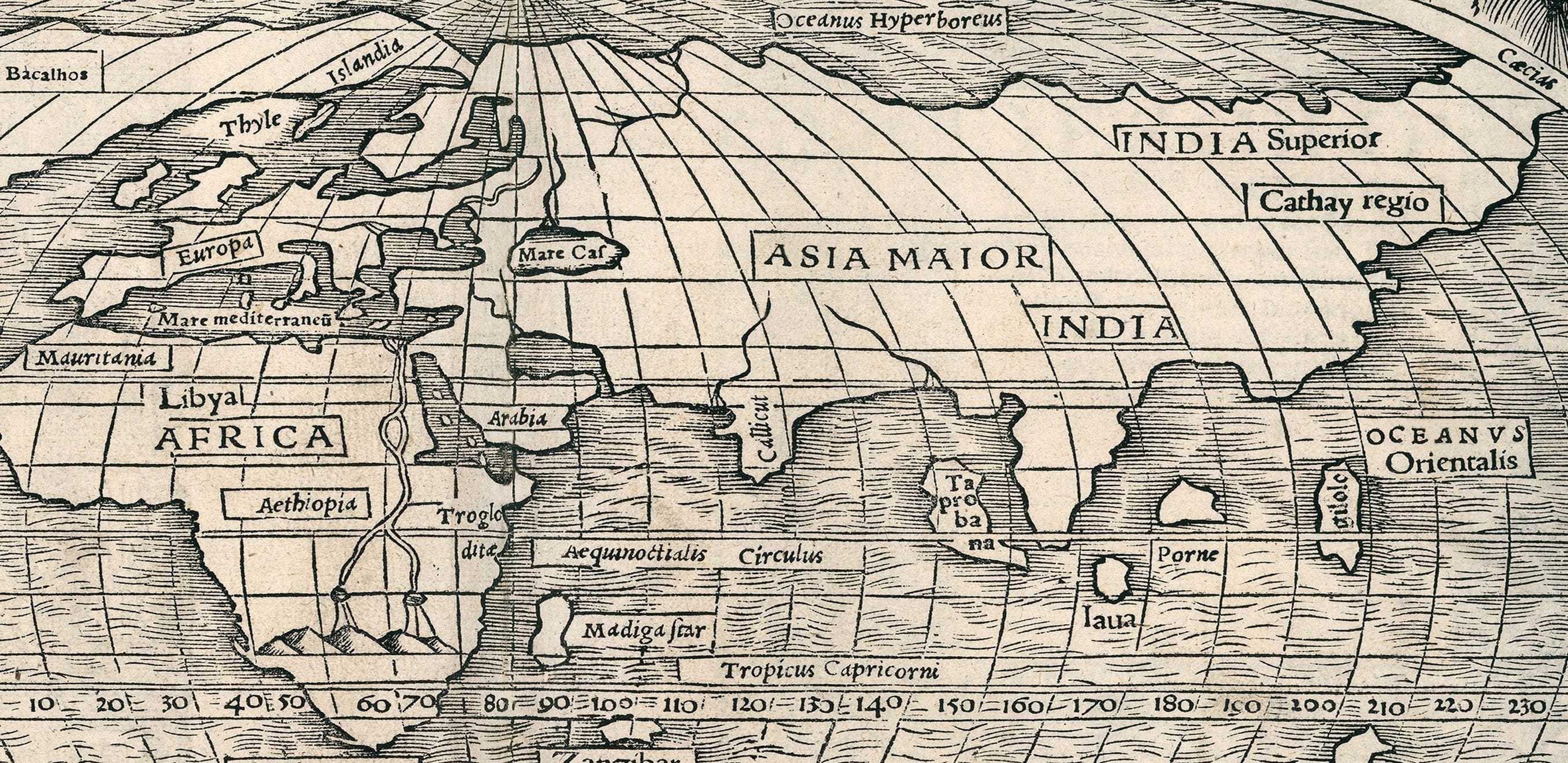 Reprezentarea universală a lumii (1540) - Prima hartă pe care apare Pacificul