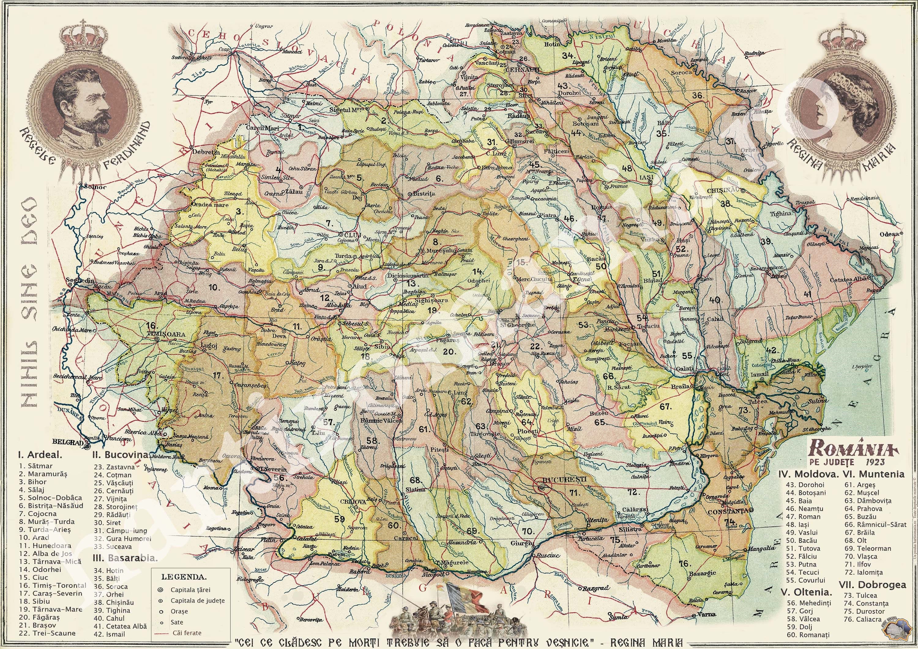 România Mare cu 76 de Județe