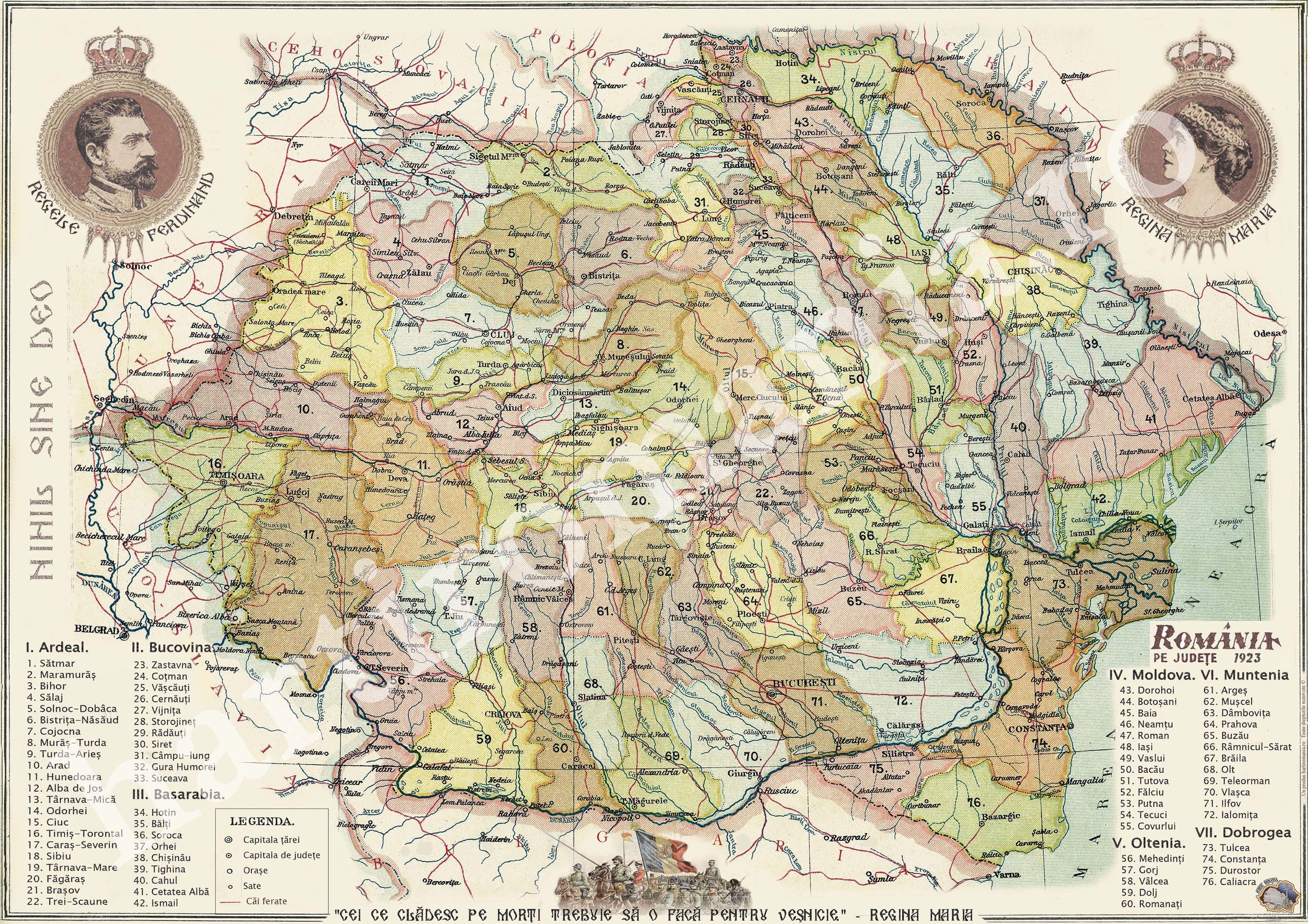 România Mare cu 76 de Județe