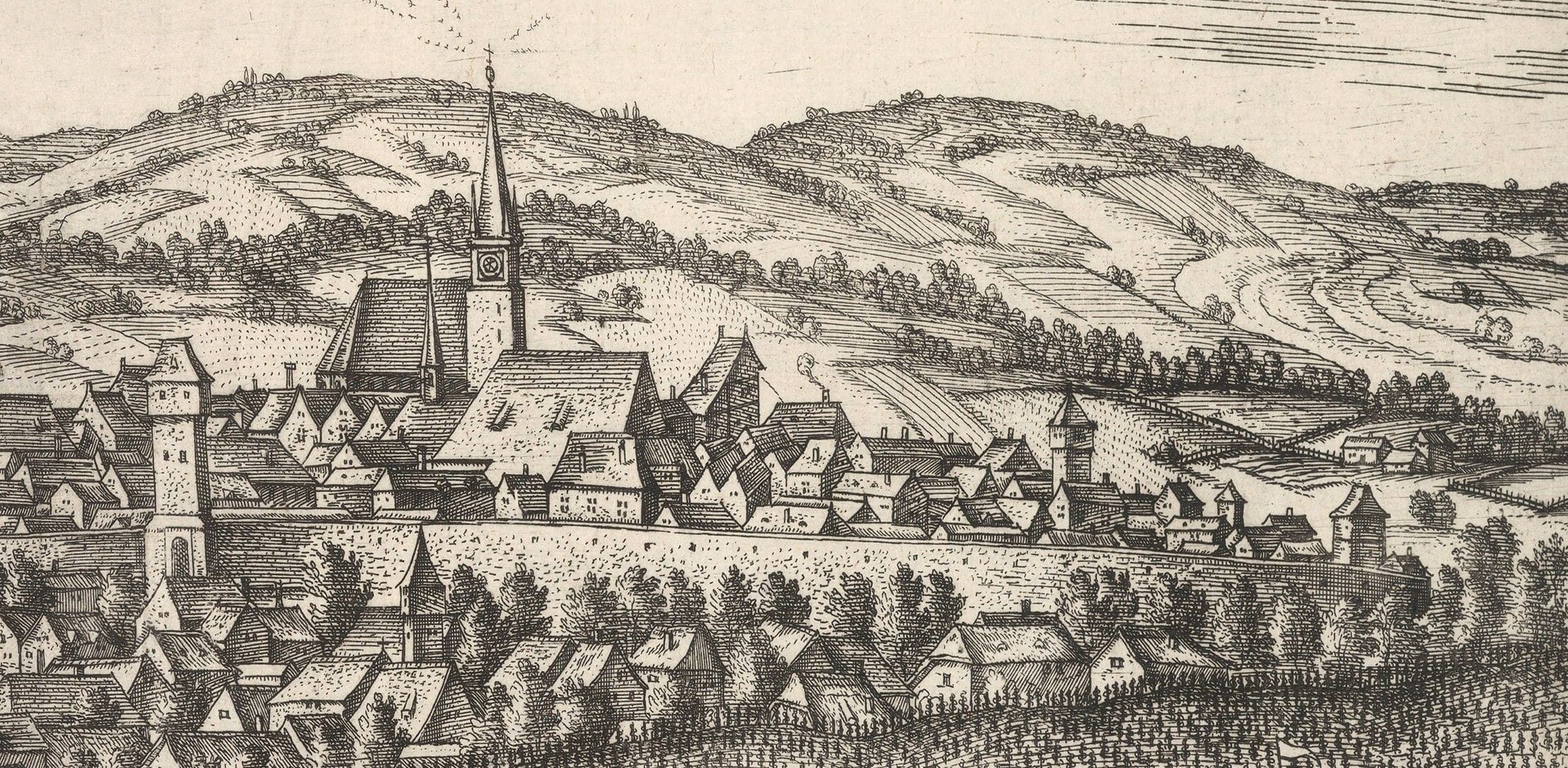Clujul istoric - Hartă veche de epocă (1640)